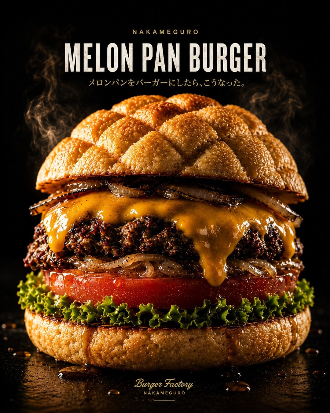 メロンパンベーコンチーズバーガー — Burger Factory 中目黒